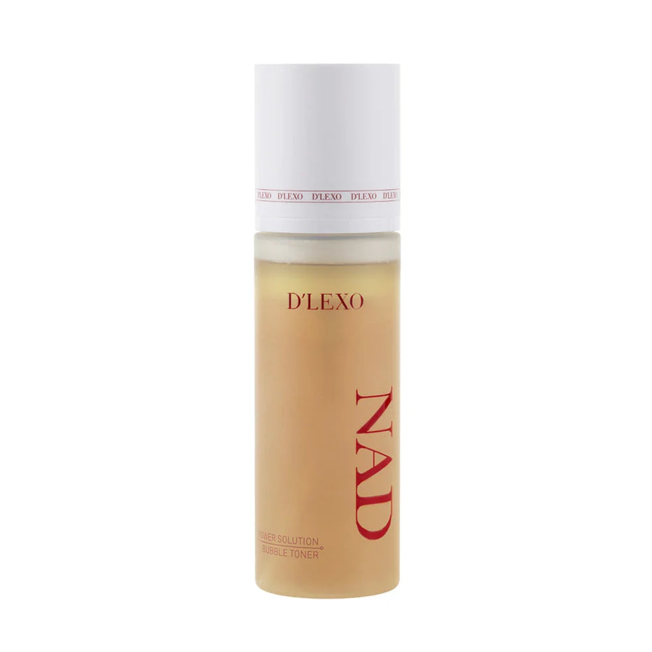 DERMALINE D’LEXO NAD Power Solution Bubble Toner drėkinantis ir odos gyvybingumą puoselėjantis putų tonikas su 1 % NAD, aminorūgštimis, antioksidantais ir peptidais, 200 ml