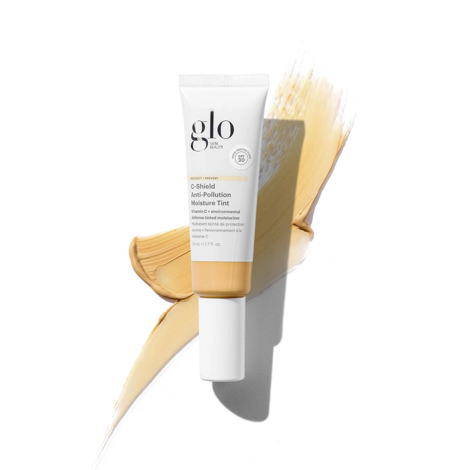 GLO SKIN BEAUTY apsauginis drėkinamasis kremas su atspalviu nuo taršos spf 30 c-shield protect+prevent c-shield anti-pollution moisture tint spf 30