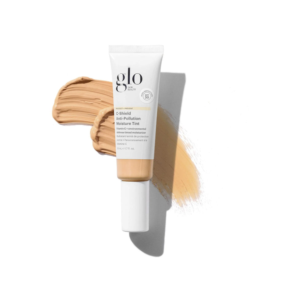 GLO SKIN BEAUTY apsauginis drėkinamasis kremas su atspalviu nuo taršos spf 30 c-shield protect+prevent c-shield anti-pollution moisture tint spf 30