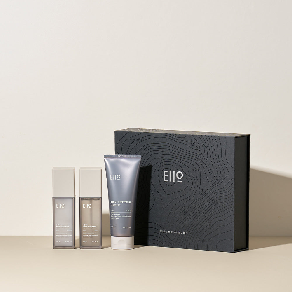 EIIO veido priežiūros rinkinys vyrams: prausiklis 150ml + tonikas 100ml + emulsija 100ml