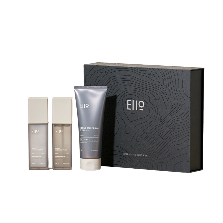 EIIO veido priežiūros rinkinys vyrams: prausiklis 150ml + tonikas 100ml + emulsija 100ml