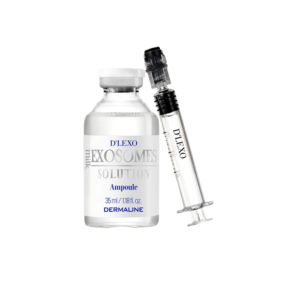 DERMALINE D’LEXO MILK EXOSOMES SOLUTION AMPOULE su egzosomom, azijine centele ir adenozinu, 35 ml