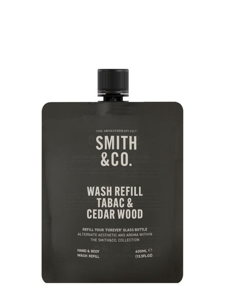 Smith & Co rankų ir kūno prausiklio papildymas „Tabac & Cedarwood“ 400 ml
