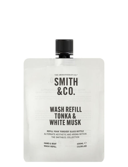 Smith & Co rankų ir kūno prausiklio papildymas „Tonka & White Musk“ 400 ml